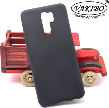 VAKIBO Matte Frosted Black Coloured Soft TPU Back Cover Case Suitable for Mi Redmi 9 Prime