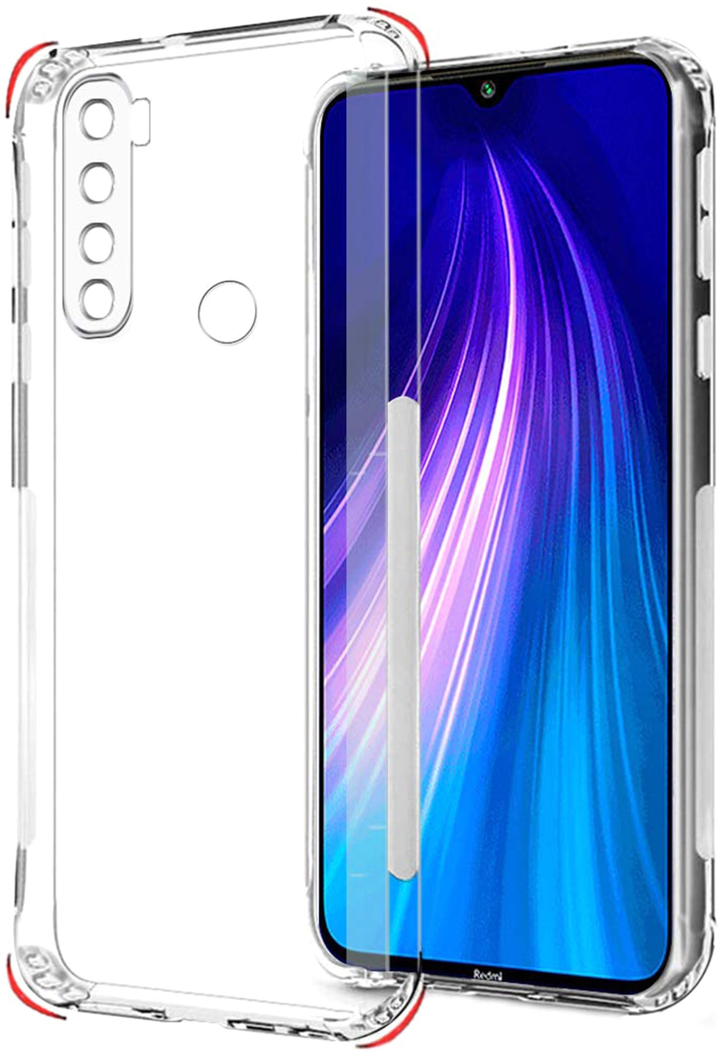 VAKIBO Super Premium Soft TPU Transparent Case With Dustplug,Side Grip,Corner Protection,lanyard Cuts,Camera Protection Suitable for Mi Redmi Note 8