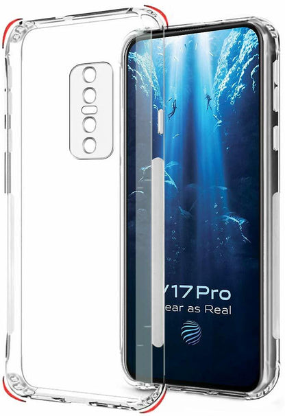 VAKIBO Super Premium Soft TPU Transparent Case With Dustplug,Side Grip,Corner Protection,lanyard Cuts,Camera Protection Suitable for Vivo V17 Pro
