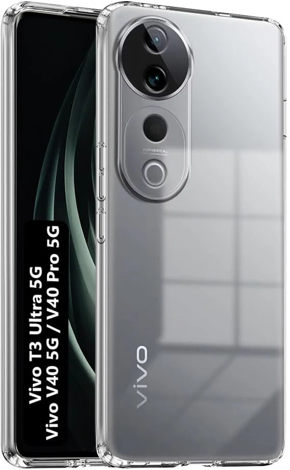VAKIBO Premium Clear 1.5MM Thick Transparent Soft TPU Rubber Back Cover Case With Camera Protection Suitable for Vivo V40