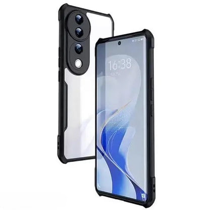 VAKIBO Best Selling Black and Transparent Back Cover Case Made With Soft TPU and Acrylic With 4 Corner and Camera Protection Suitable for Vivo V40
