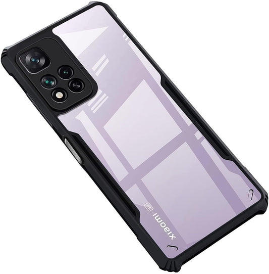 VAKIBO Best Selling Black and Transparent Coloured Made With Soft TPU and Acrylic Back Cover Case With 4 Corner and Camera Protection Suitable for Xiaomi 11i 5G