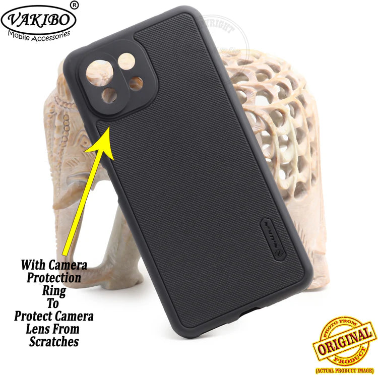 VAKIBO Dotted Black Coloured Made with Silicon Rubber TPU Back Cover Case Suitable for Mi 11 Lite NE