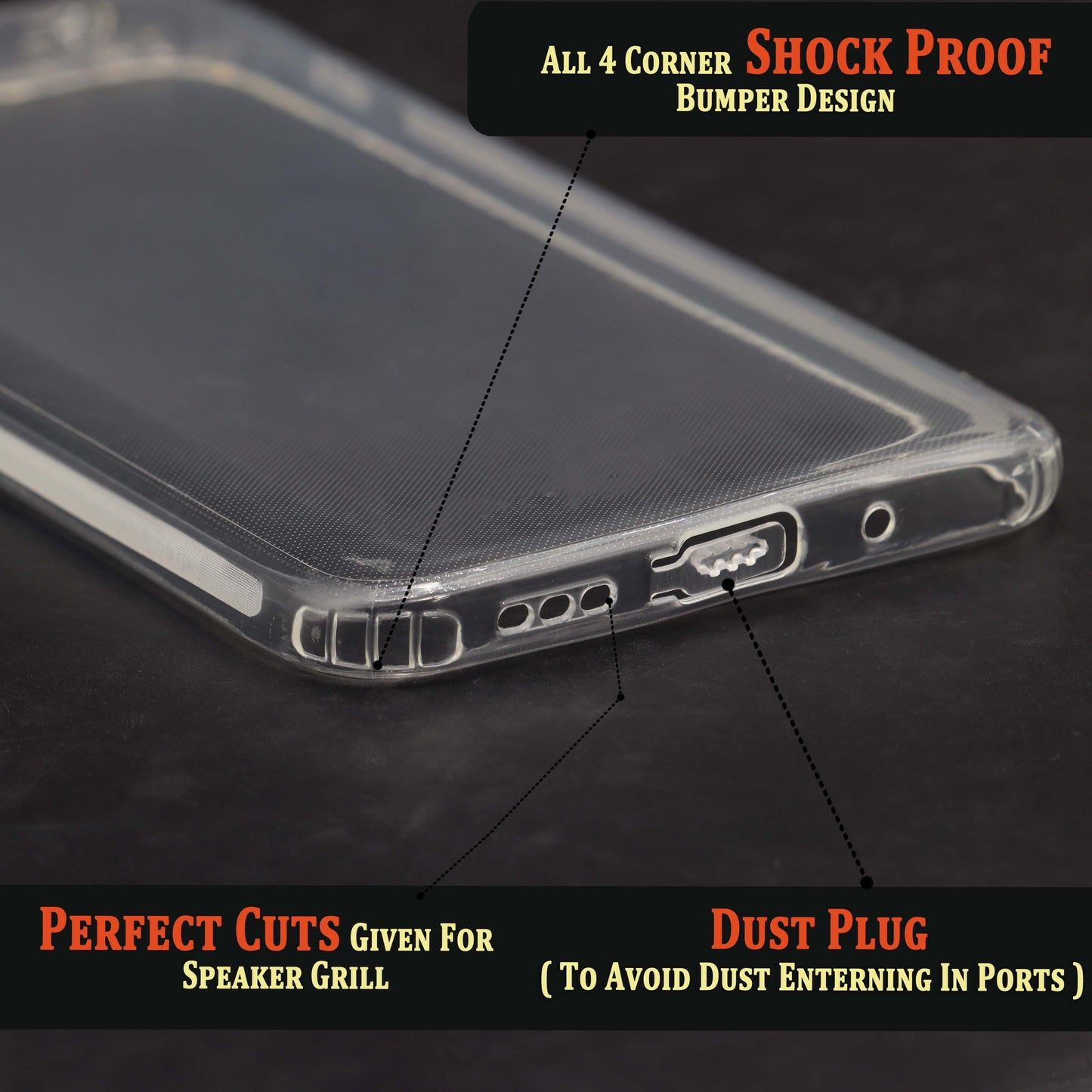 VAKIBO Premium Clear 1.5MM Thick Transparent Soft TPU Rubber Back Cover Case With Camera Protection Suitable for Mi Poco C3