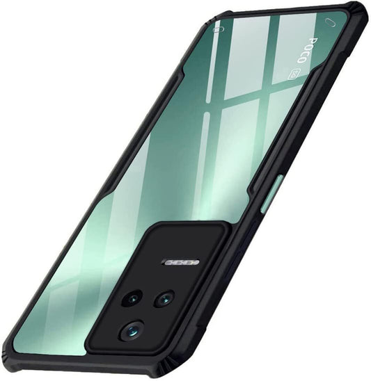 VAKIBO Best Selling Black and Transparent Back Cover Case Made With Soft TPU and Acrylic With 4 Corner and Camera Protection Suitable for Mi Poco F4