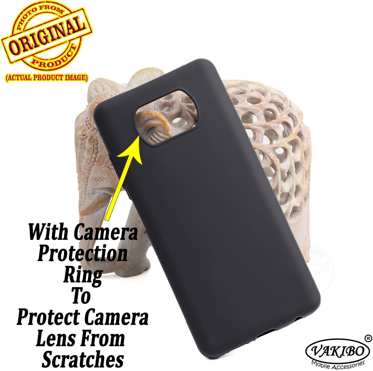 VAKIBO Matte Frosted Black Coloured Soft TPU Back Cover Case Suitable for Mi Poco X3