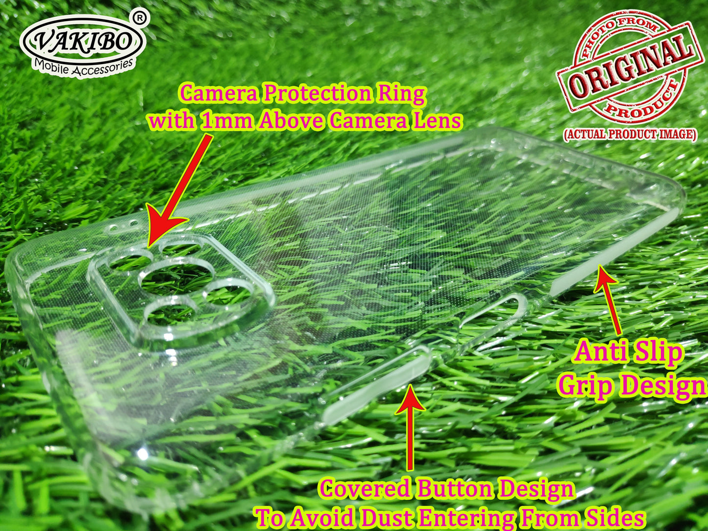 VAKIBO Super Premium Soft TPU Transparent Case With Dustplug,Side Grip,Corner Protection,lanyard Cuts,Camera Protection Suitable for Poco X3 Pro