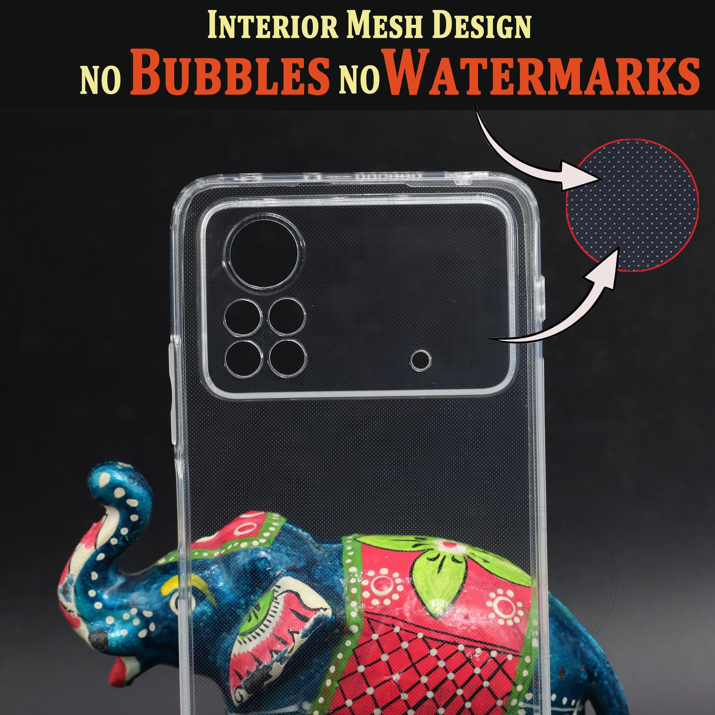 VAKIBO Super Premium Soft TPU Transparent Case With Dustplug,Side Grip,Corner Protection,lanyard Cuts,Camera Protection Suitable for Mi Poco X4 Pro