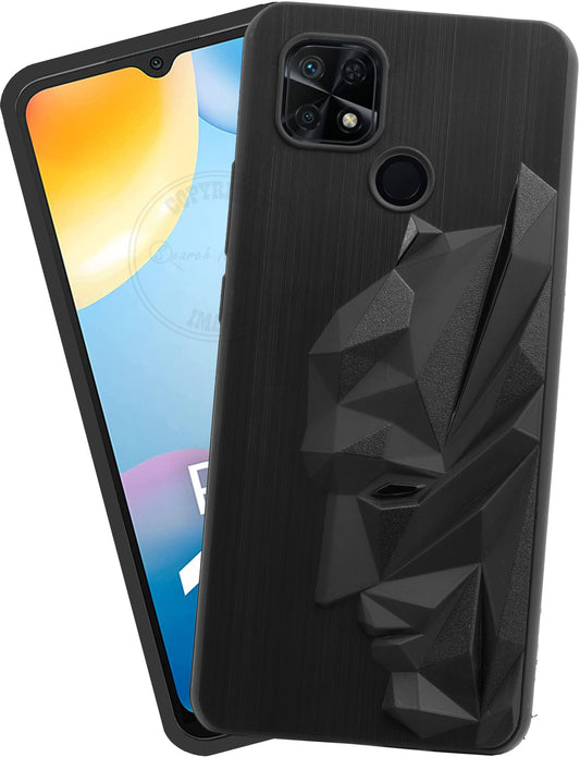 VAKIBO Bat Man 3D Mask Design Black Coloured Soft TPU Back Cover Case With Camera Protection Ring Suitable for Mi Redmi 10C