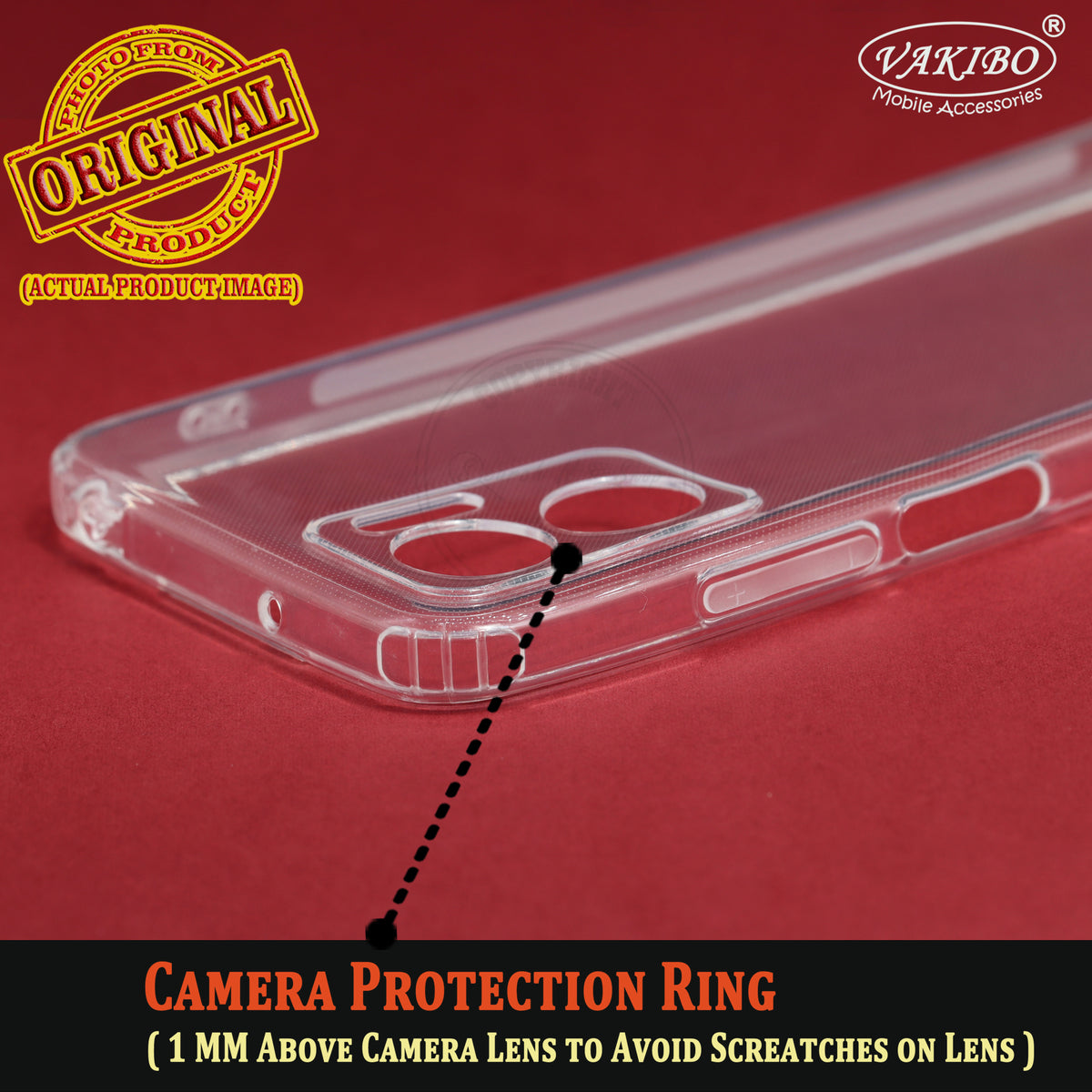 VAKIBO Premium Clear 1.5MM Thick Transparent Soft TPU Rubber Back Cover Case With Camera Protection Suitable for Mi Redmi 11 Prime 5G