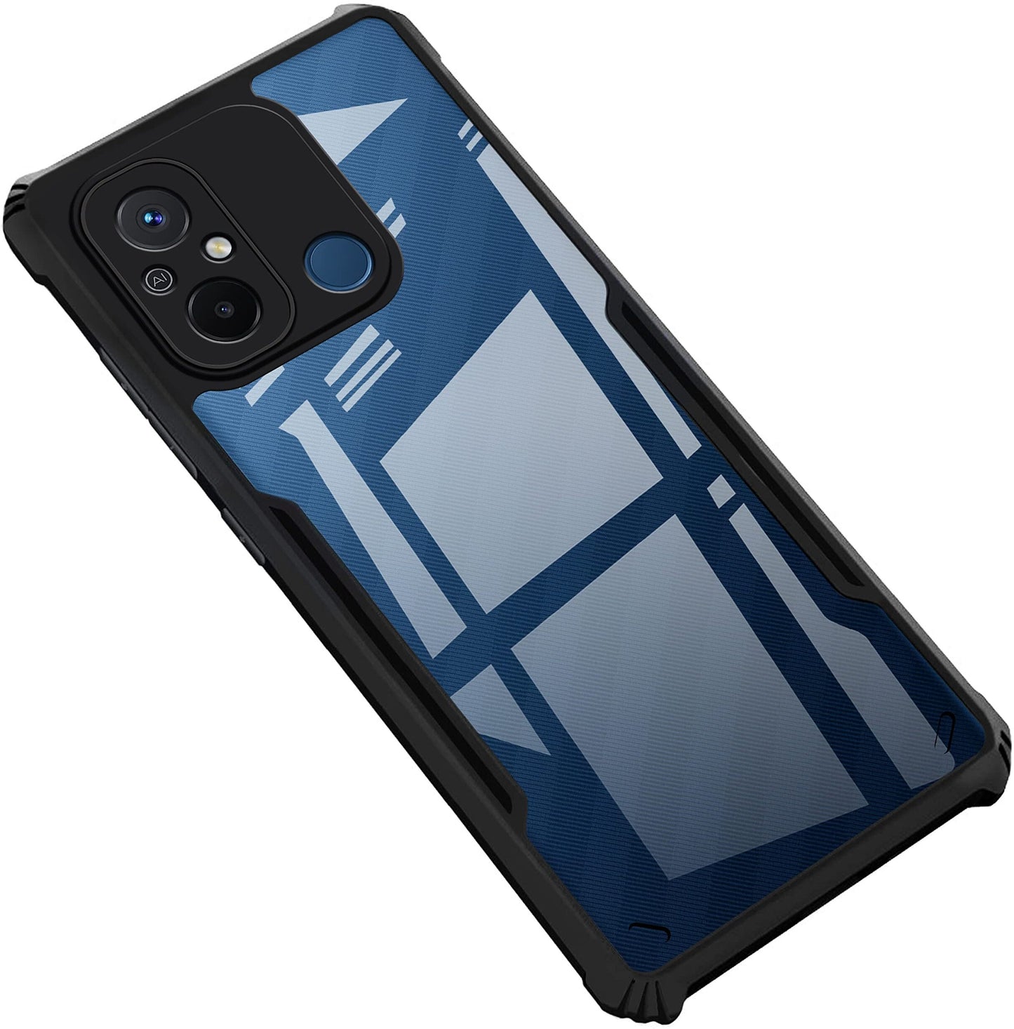 VAKIBO Best Selling Black and Transparent Back Cover Case Made With Soft TPU and Acrylic With 4 Corner and Camera Protection Suitable for Mi Redmi 12C