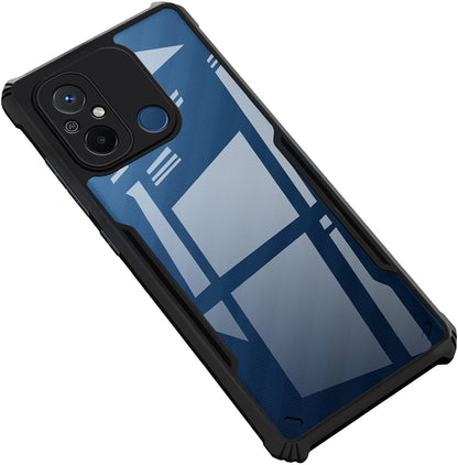 VAKIBO Best Selling Black and Transparent Back Cover Case Made With Soft TPU and Acrylic With 4 Corner and Camera Protection Suitable for Mi Redmi 12C