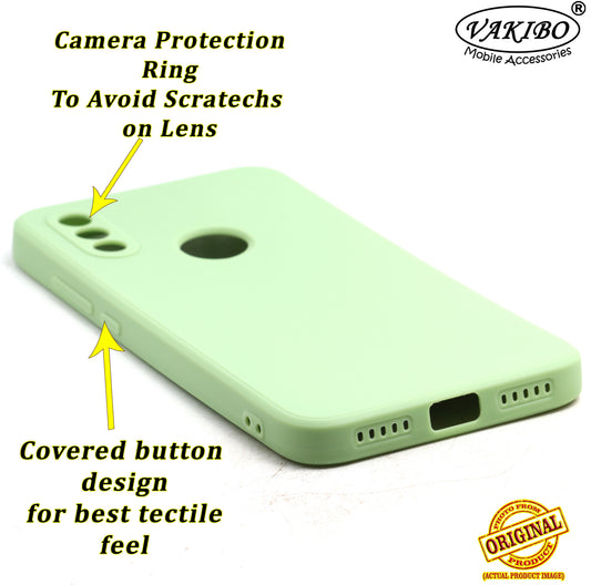 VAKIBO Matte 1.5 MM Thick With Camera Protection Pista Green Coloured Soft TPU Rubber Back Cover Case Suitable for Mi Redmi 7