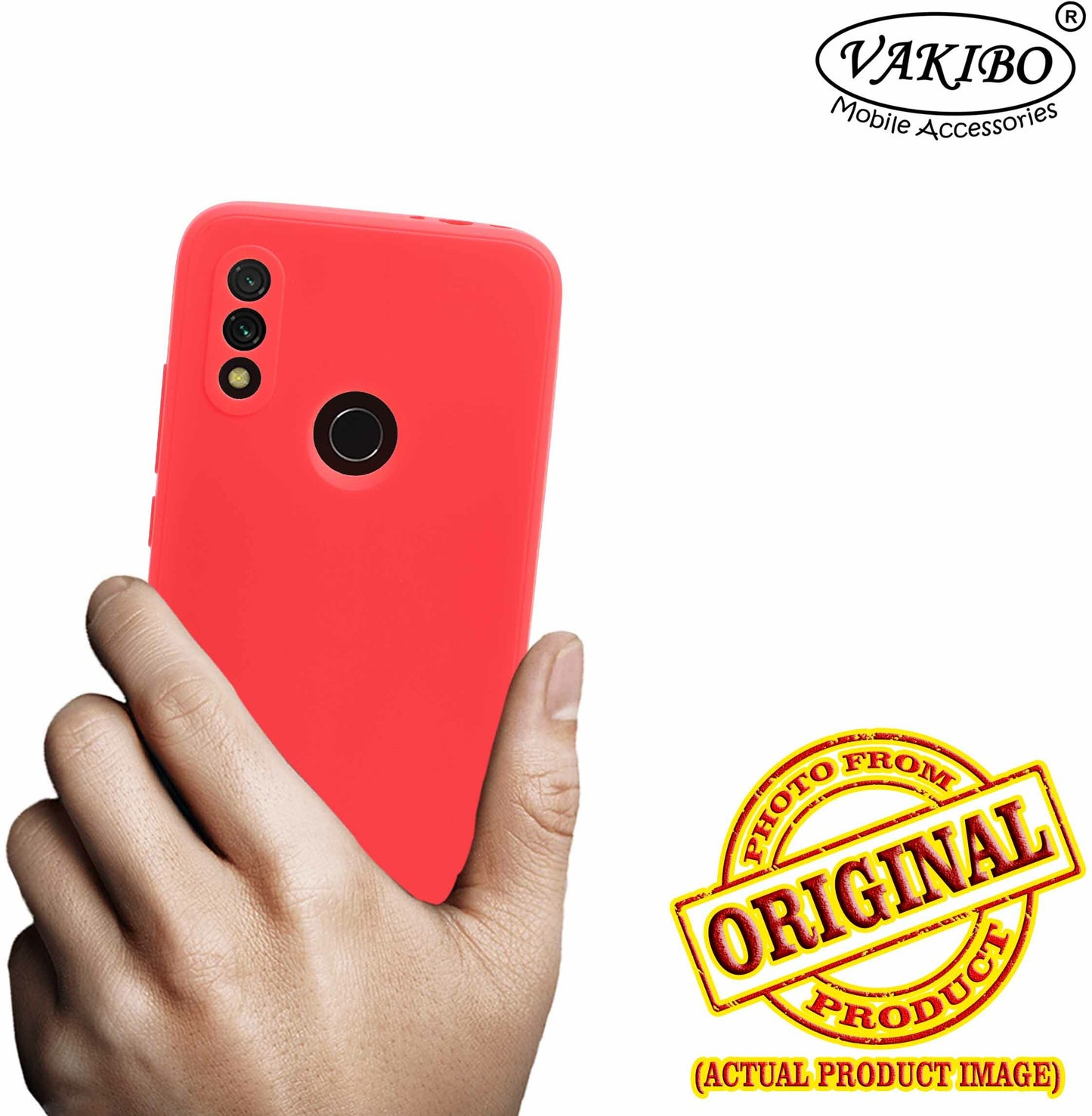 VAKIBO Red Coloured Back Cover Case Suitable for Mi Redmi Note 7S