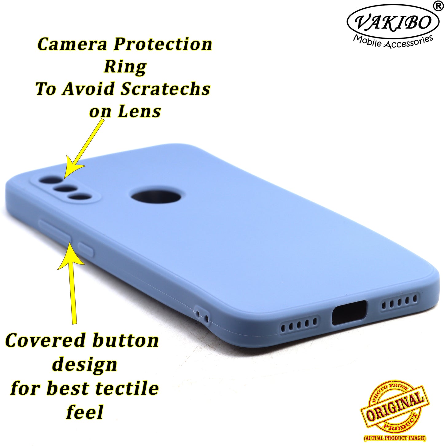 VAKIBO Matte 1.5 MM Thick With Camera Protection Steel Blue Coloured Soft TPU Rubber Back Cover Case Suitable for Mi Redmi 7