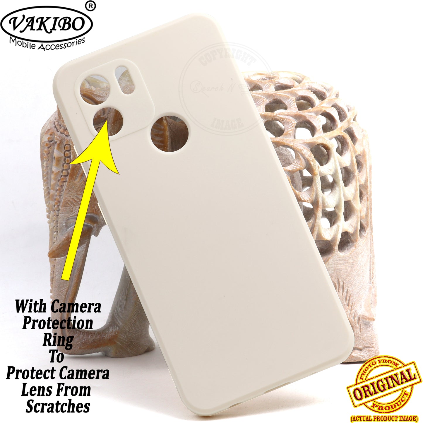 VAKIBO Matte 1.5 MM Thick With Camera Protection Cream White Coloured Soft TPU Rubber Back Cover Case Suitable for Mi Redmi A1 Plus