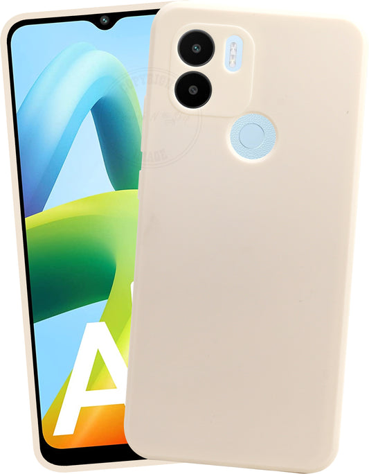 VAKIBO Matte 1.5 MM Thick With Camera Protection Cream White Coloured Soft TPU Rubber Back Cover Case Suitable for Mi Redmi A1 Plus