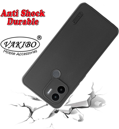 VAKIBO Niukin Dotted Design Black Coloured Soft TPU Rubber Back Cover Case With Camera Protection Ring Suitable for Mi Redmi A1 Plus