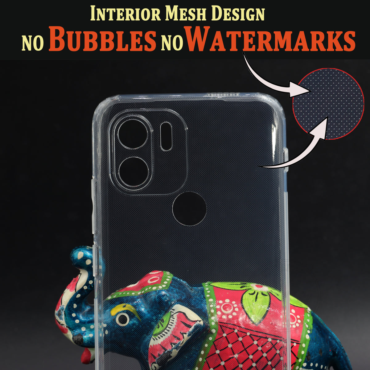 VAKIBO Super Premium Soft TPU Transparent Case With Dustplug,Side Grip,Corner Protection,lanyard Cuts,Camera Protection Suitable for Mi Poco C50