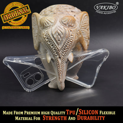 VAKIBO Super Premium Soft TPU Transparent Case With Dustplug,Side Grip,Corner Protection,lanyard Cuts,Camera Protection Suitable for Mi Redmi A2+