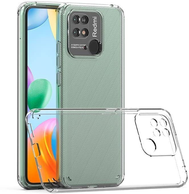 VAKIBO Super Premium Soft TPU Transparent Case With Dustplug,Side Grip,Corner Protection,lanyard Cuts,Camera Protection Suitable for Mi Redmi 10C 