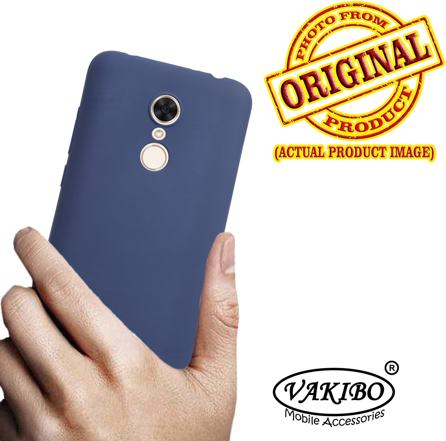 VAKIBO 1.2 MM Thick Blue Coloured Soft TPU Rubber Back Cover Case With Camera Protection Ring Suitable for Mi Redmi 5