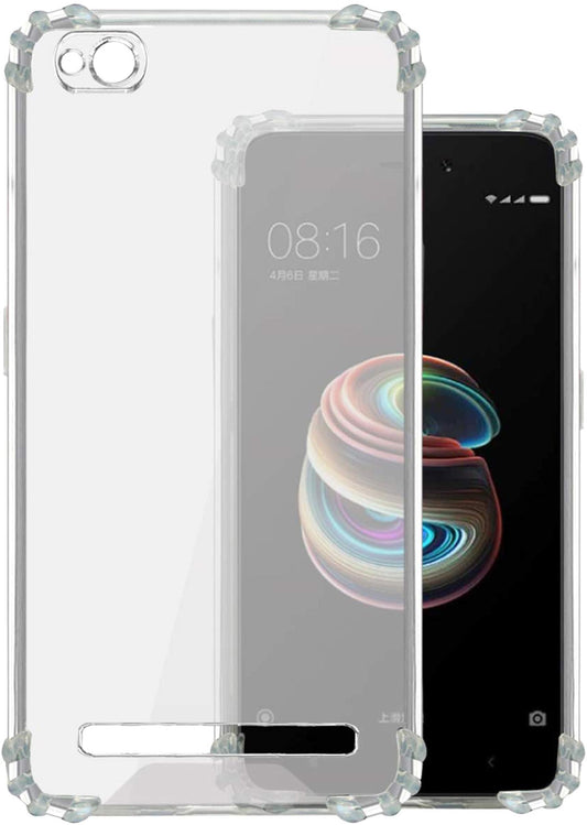 VAKIBO Super Premium Soft TPU Transparent Case With Dustplug,Side Grip,Corner Protection,lanyard Cuts,Camera Protection Suitable for MI Redmi 5A