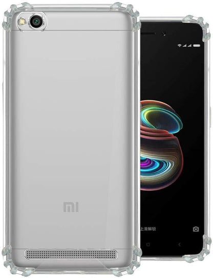 VAKIBO Super Premium Soft TPU Transparent Case With Dustplug,Side Grip,Corner Protection,lanyard Cuts,Camera Protection Suitable for MI Redmi 5A