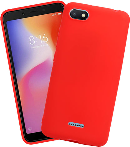 VAKIBO 1.2 MM Thick Red Coloured Soft TPU Rubber Back Cover Case With Camera Protection Ring Suitable for Mi Redmi 6A