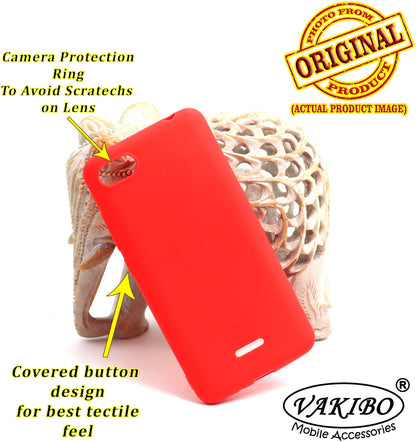 VAKIBO 1.2 MM Thick Red Coloured Soft TPU Rubber Back Cover Case With Camera Protection Ring Suitable for Mi Redmi 6A