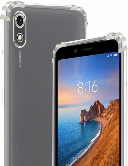 VAKIBO Super Premium Soft TPU Transparent Case With Dustplug,Side Grip,Corner Protection,lanyard Cuts,Camera Protection Suitable for MI Redmi 7A