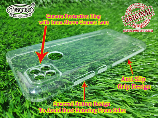 VAKIBO Super Premium Soft TPU Transparent Case With Dustplug,Side Grip,Corner Protection,lanyard Cuts,Camera Protection Suitable for Mi Poco C31