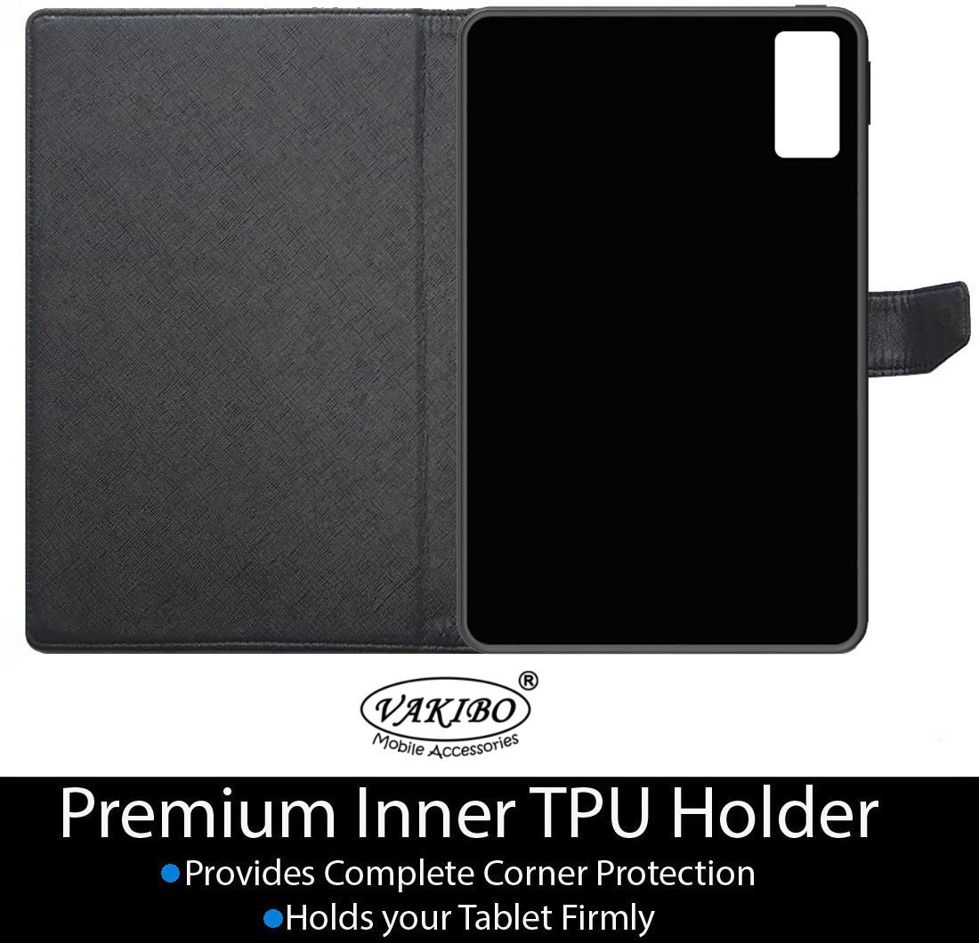VAKIBO Mercury Premium Blue Coloured made With Canvas and TPU Flip Cover Case Suitable for Mi Redmi Pad