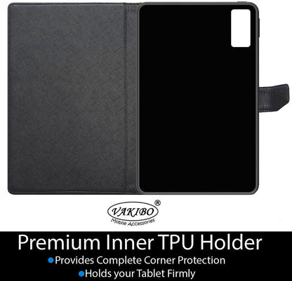 VAKIBO Mercury Premium Blue Coloured made With Canvas and TPU Flip Cover Case Suitable for Mi Redmi Pad