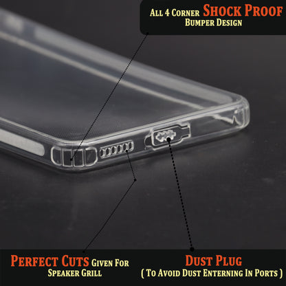 VAKIBO Super Premium Soft TPU Transparent Case With Dustplug,Side Grip,Corner Protection,lanyard Cuts,Camera Protection Suitable for Mi Redmi Note 11 Pro