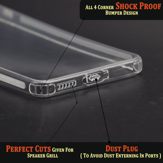 VAKIBO Super Premium Soft TPU Transparent Case With Dustplug,Side Grip,Corner Protection,lanyard Cuts,Camera Protection Suitable for Mi Redmi Note11 Pro +