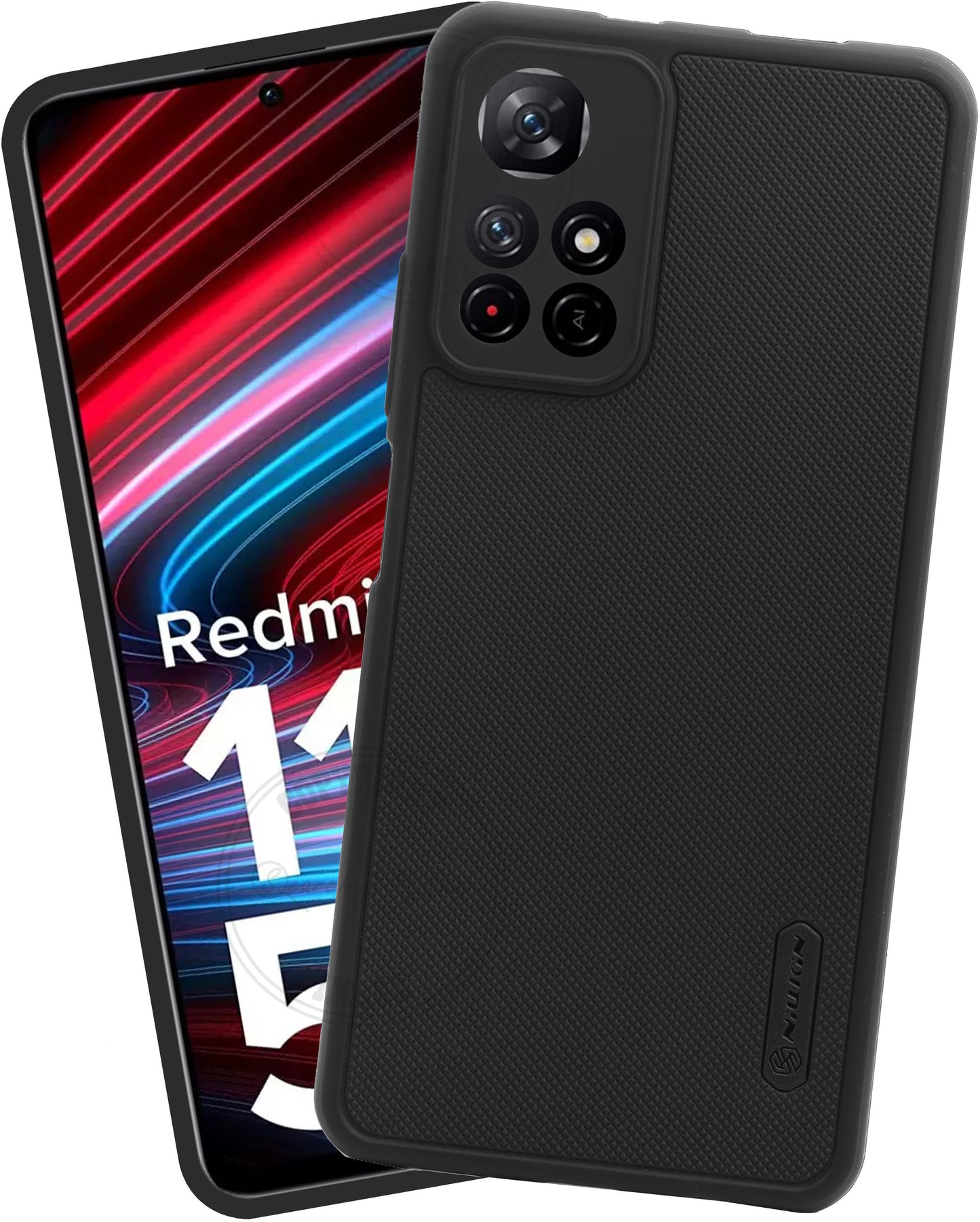 VAKIBO Niukin Dotted Design Black Coloured Soft TPU Rubber Back Cover Case With Camera Protection Ring Suitable for Mi Redmi Note 11T