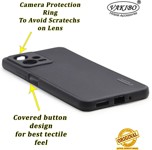 VAKIBO Dotted Black Coloured Made with Silicon Rubber TPU Back Cover Case Suitable for Mi Poco X5 5G