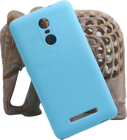 VAKIBO 1.2 MM Thick Sky Blue Coloured Soft TPU Rubber Back Cover Case With Camera Protection Ring Suitable for MI Redmi Note 3