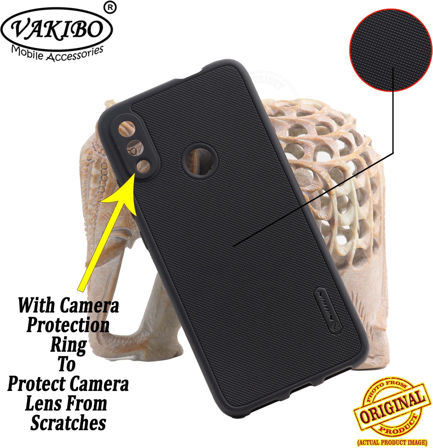 VAKIBO Dotted Black Coloured Made with Silicon Rubber TPU Back Cover Case Suitable for Mi Redmi Note 7 Pro