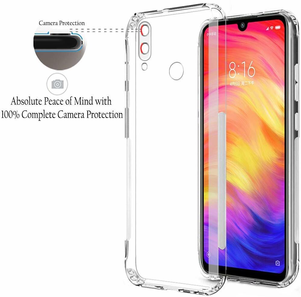 VAKIBO Super Premium Soft TPU Transparent Case With Dustplug,Side Grip,Corner Protection,lanyard Cuts,Camera Protection Suitable for Mi Redmi Note 7 Pro