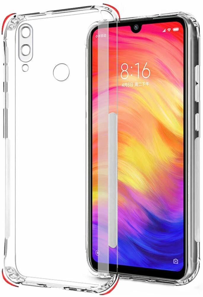 VAKIBO Super Premium Soft TPU Transparent Case With Dustplug,Side Grip,Corner Protection,lanyard Cuts,Camera Protection Suitable for Mi Redmi Note 7S