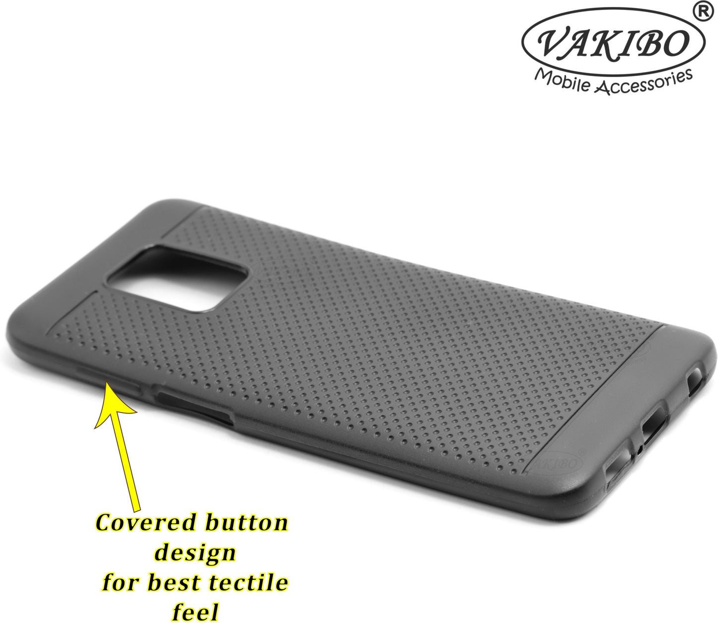 VAKIBO Dotted Design Black Coloured Soft TPU Back Cover Case Suitable for Mi Redmi Note 9 Pro Max