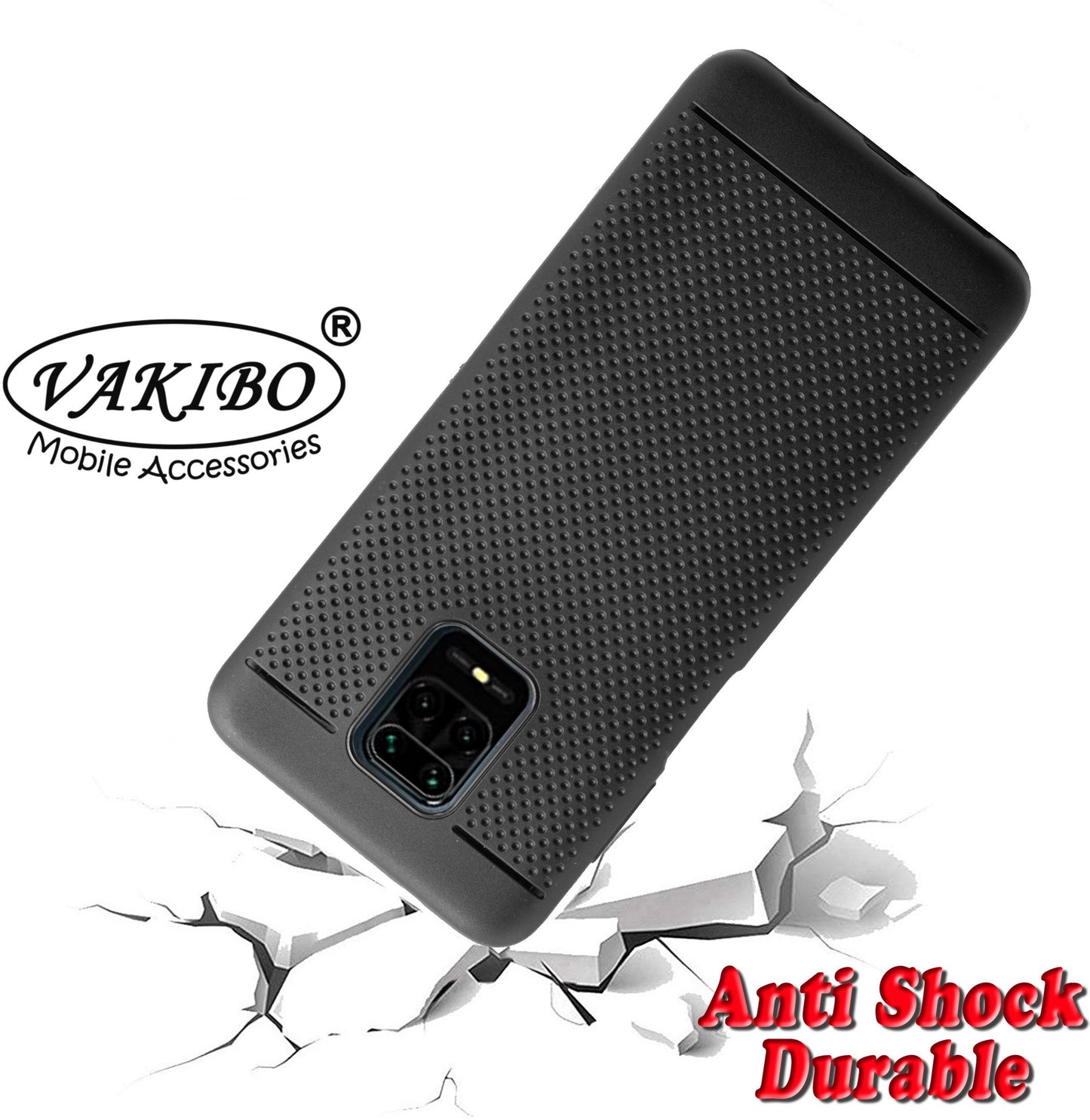 VAKIBO Dotted Design Black Coloured Soft TPU Back Cover Case Suitable for Mi Poco M2 Pro