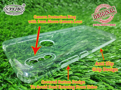 VAKIBO Super Premium Soft TPU Transparent Case With Dustplug,Side Grip,Corner Protection,lanyard Cuts,Camera Protection Suitable for Mi Redmi Y2