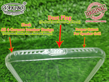 VAKIBO Super Premium Soft TPU Transparent Case With Dustplug,Side Grip,Corner Protection,lanyard Cuts,Camera Protection Suitable for Mi Redmi Y2