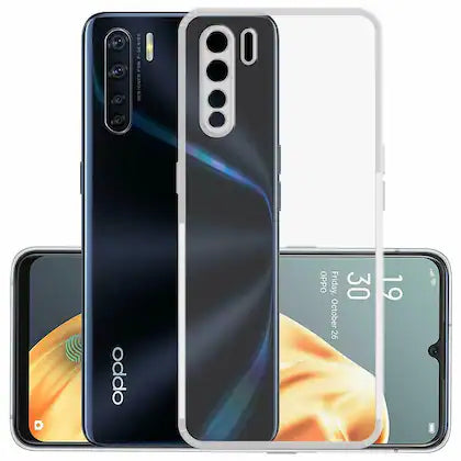 VAKIBO Super Premium Soft TPU Transparent Case With Dustplug,Side Grip,Corner Protection,lanyard Cuts,Camera Protection Suitable for Oppo F15