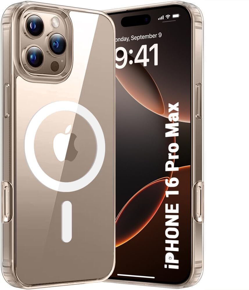 VAKIBO Megnatic Magsafe Transparent Soft with Hard back Back Cover Case With Camera Protection Ring Suitable for Apple iPhone 16 Pro Max