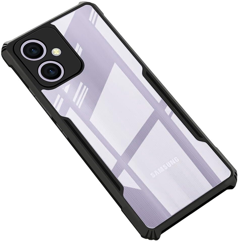 VAKIBO Best Selling Black and Transparent Back Cover Case Made With Soft TPU and Acrylic With 4 Corner and Camera Protection Suitable for Samsung Galaxy A06