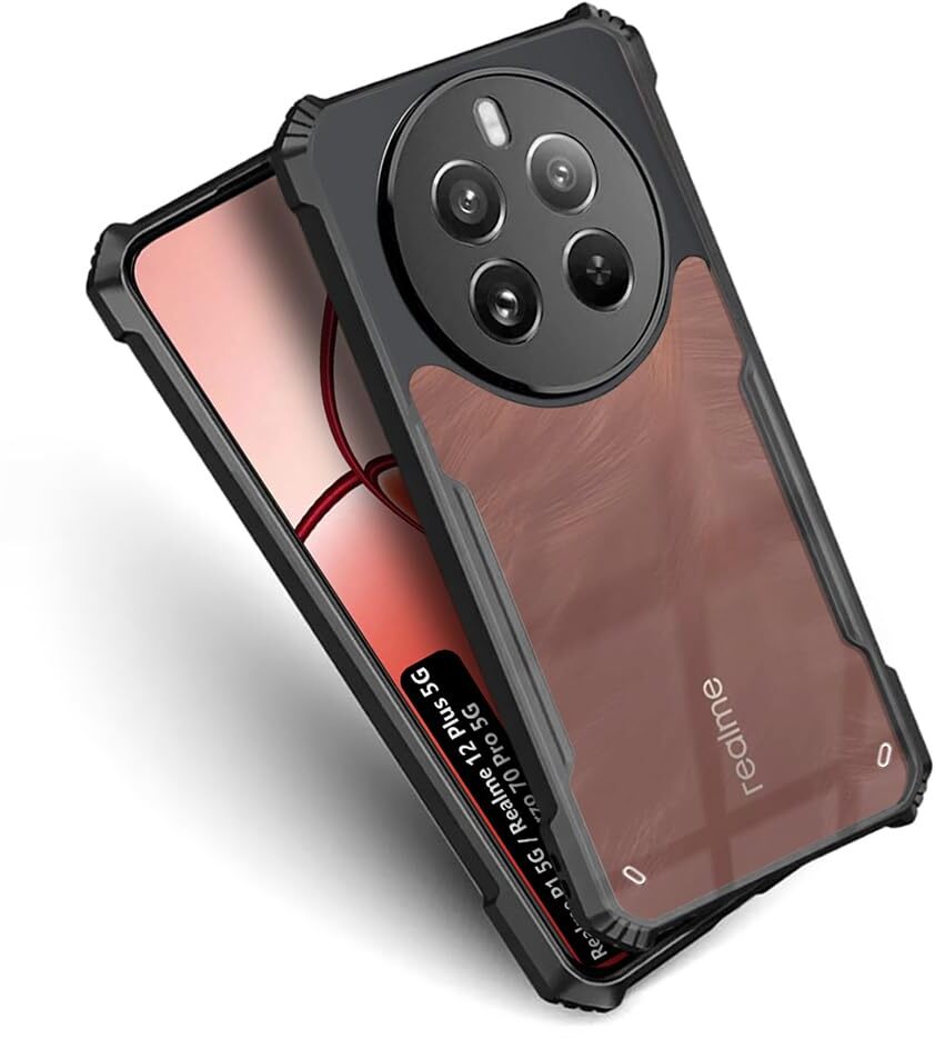 VAKIBO Super Premium Black Border Transparent Case With Corner Protection & Camera Protection Suitable for Realme P1